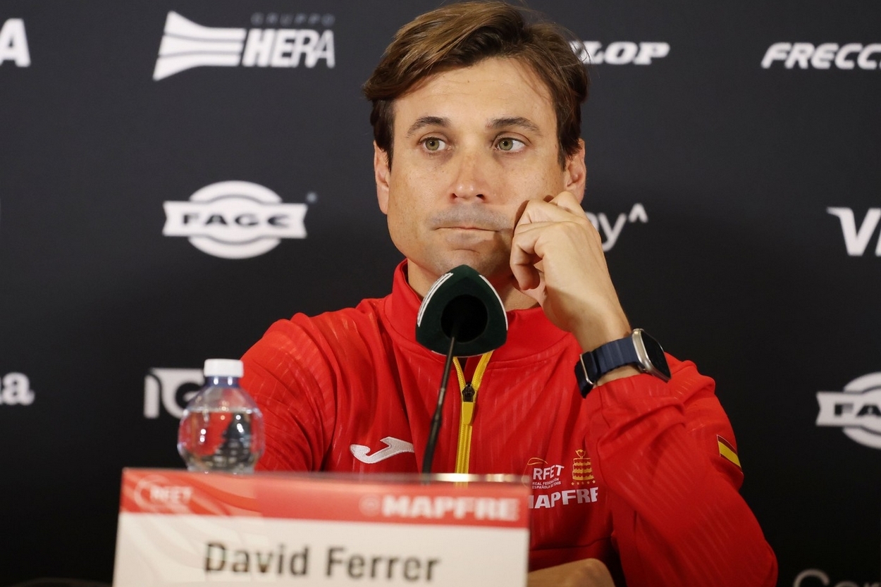 David Ferrer na tiskové konferenci.