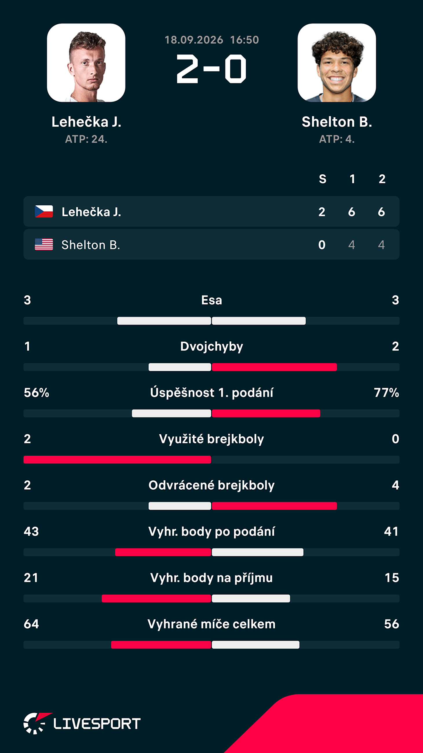Statistiky zápasu.