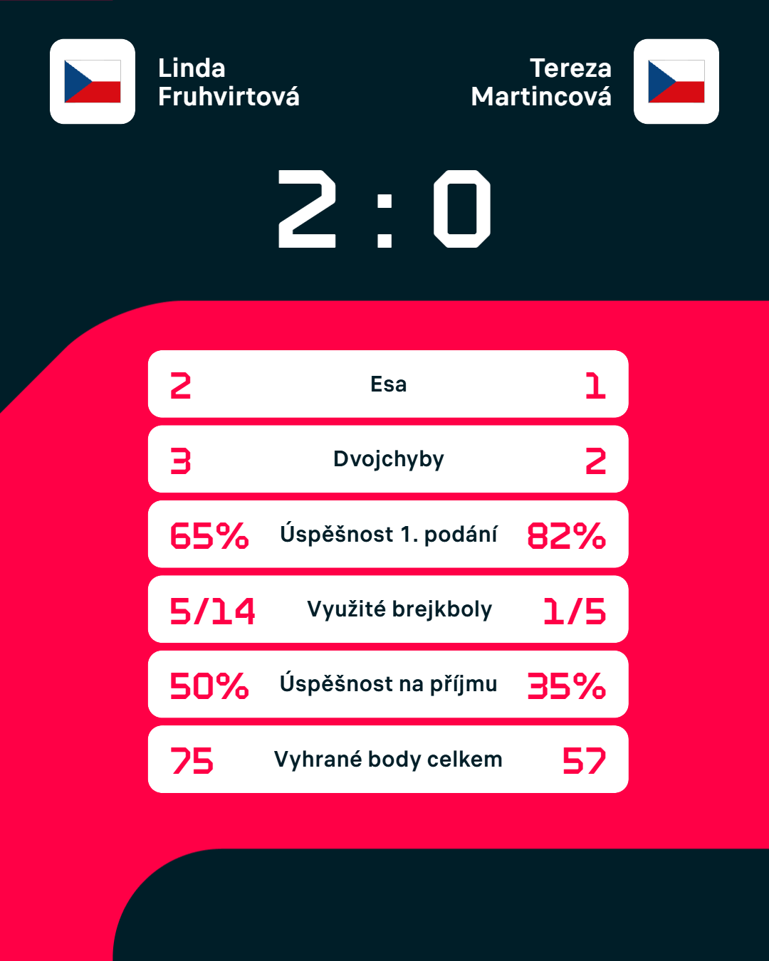 Statistiky zápasu.
