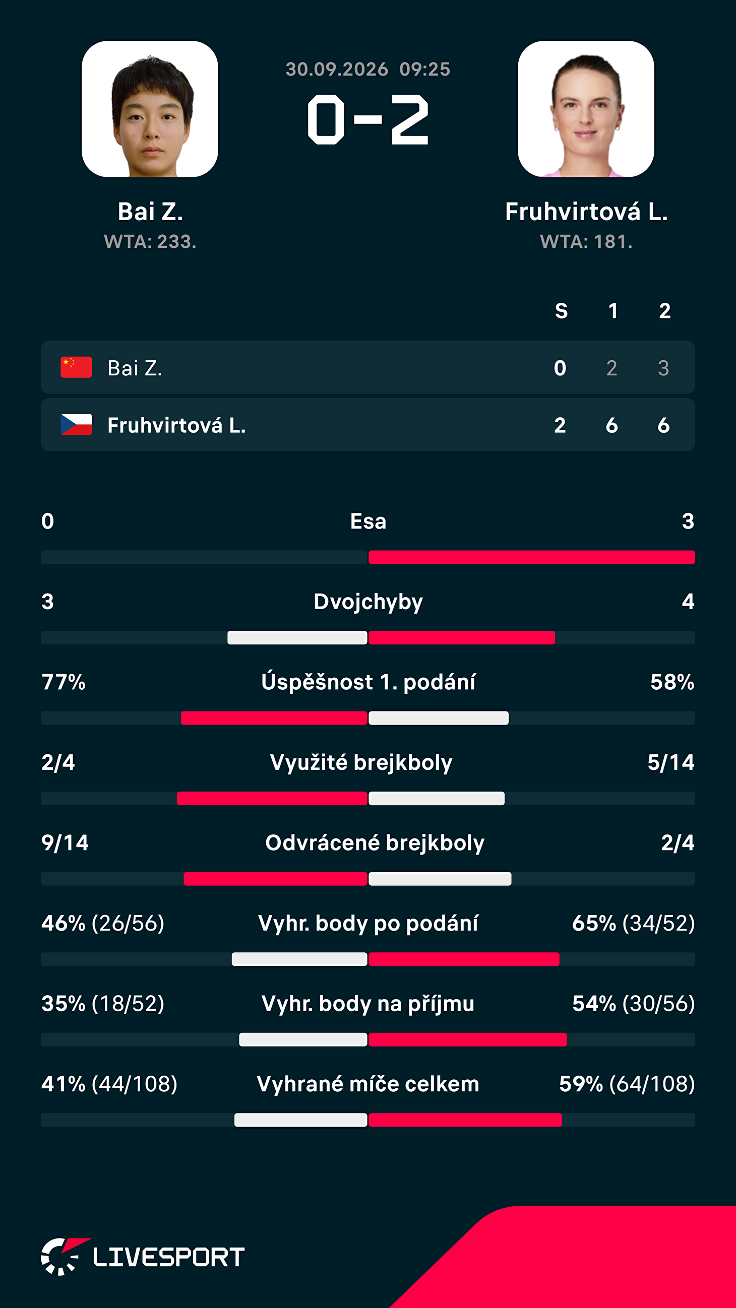Statistiky zápasu.