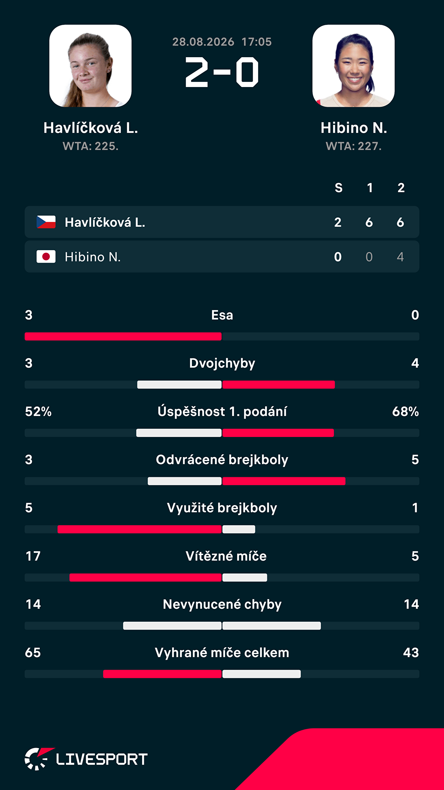 Statistiky zápasu.